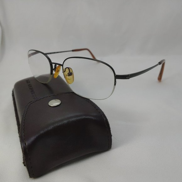 HART SCHAFFNER MARX Eyeglass Frames 809 Metal Full Rim Brown Gray + Case - Picture 1 of 14